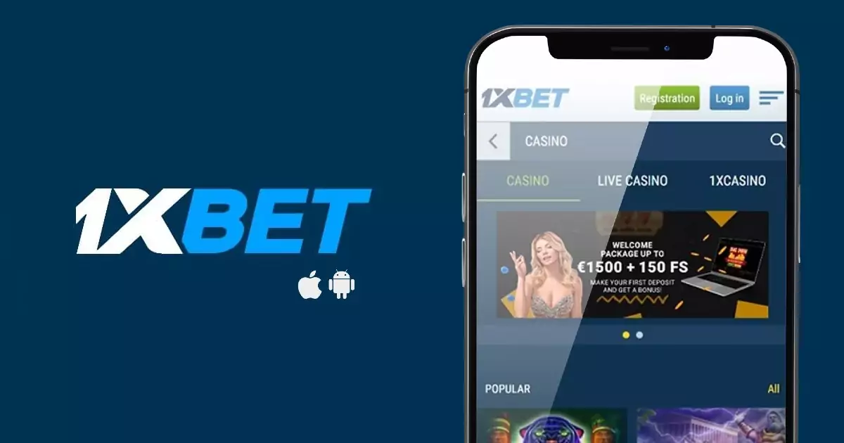 Aplicación de 1xBet abierta en un teléfono durante un evento deportivo